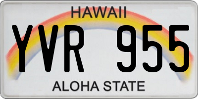 HI license plate YVR955