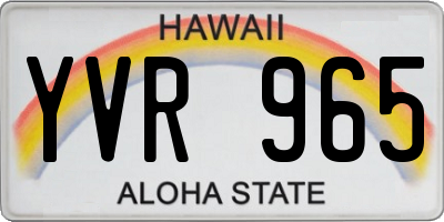 HI license plate YVR965
