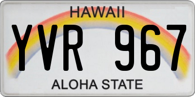 HI license plate YVR967