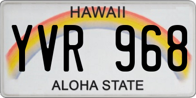 HI license plate YVR968