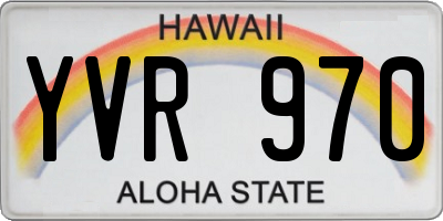 HI license plate YVR970