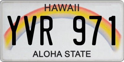 HI license plate YVR971