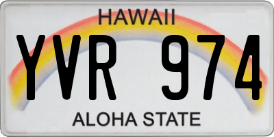 HI license plate YVR974