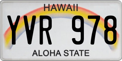 HI license plate YVR978