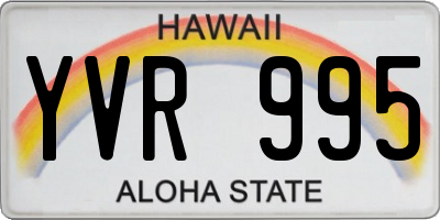 HI license plate YVR995