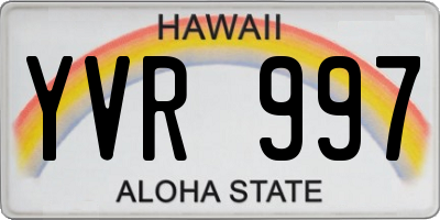 HI license plate YVR997