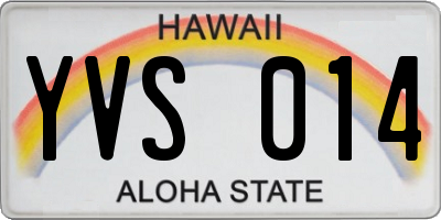 HI license plate YVS014