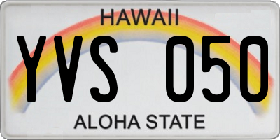HI license plate YVS050
