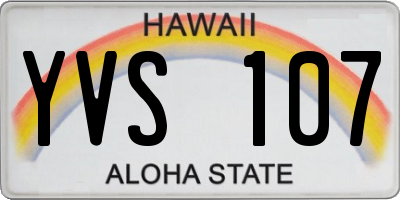 HI license plate YVS107