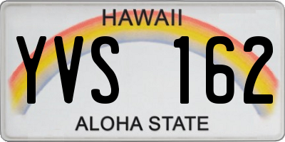 HI license plate YVS162