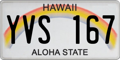 HI license plate YVS167
