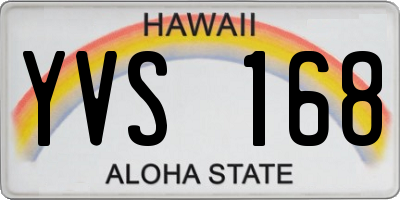 HI license plate YVS168