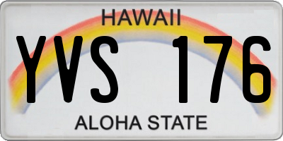 HI license plate YVS176