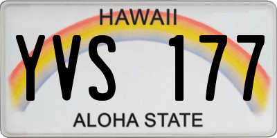 HI license plate YVS177
