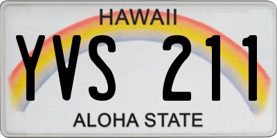 HI license plate YVS211