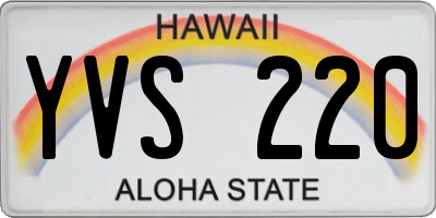 HI license plate YVS220