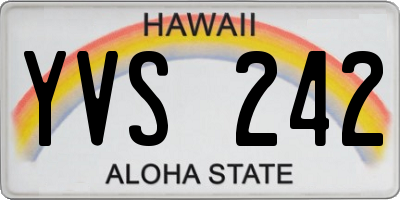 HI license plate YVS242
