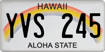 HI license plate YVS245