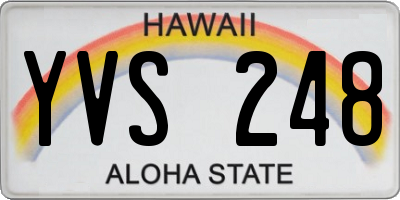 HI license plate YVS248