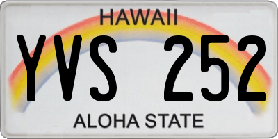 HI license plate YVS252