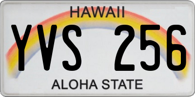 HI license plate YVS256