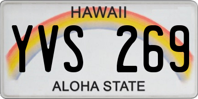 HI license plate YVS269