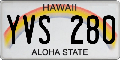 HI license plate YVS280