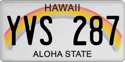 HI license plate YVS287