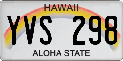 HI license plate YVS298