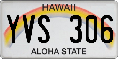 HI license plate YVS306