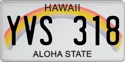HI license plate YVS318