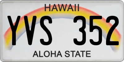 HI license plate YVS352