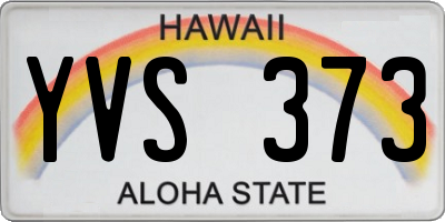 HI license plate YVS373