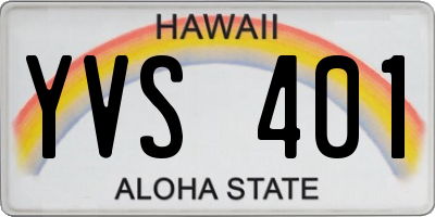 HI license plate YVS401