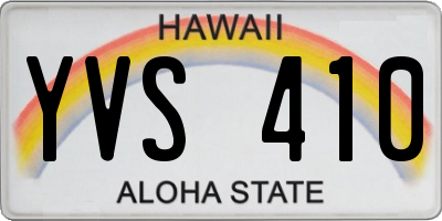 HI license plate YVS410