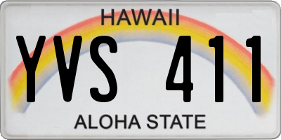 HI license plate YVS411