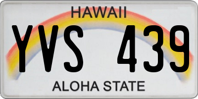 HI license plate YVS439