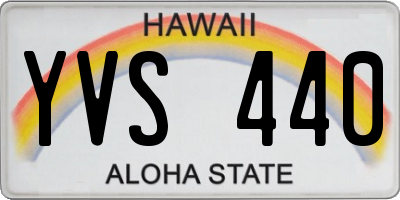 HI license plate YVS440