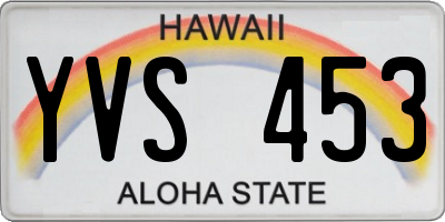 HI license plate YVS453