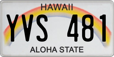 HI license plate YVS481