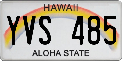 HI license plate YVS485