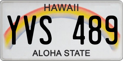 HI license plate YVS489