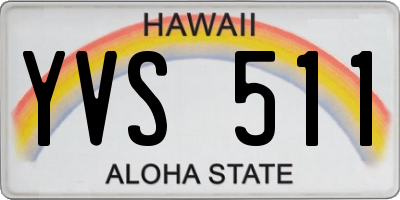 HI license plate YVS511