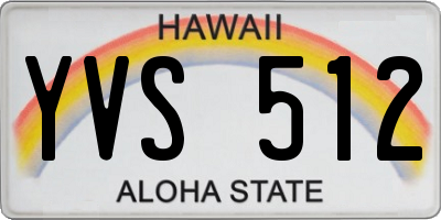 HI license plate YVS512
