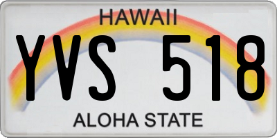 HI license plate YVS518
