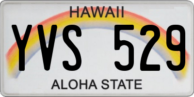 HI license plate YVS529