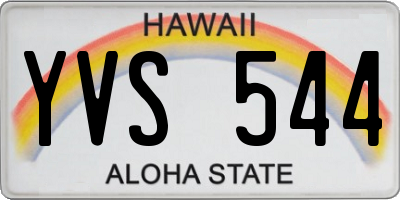 HI license plate YVS544