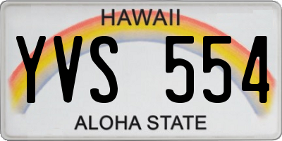 HI license plate YVS554