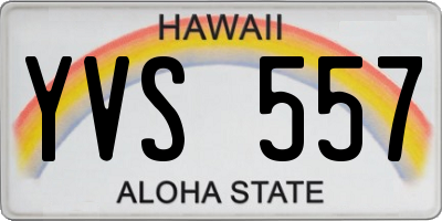 HI license plate YVS557