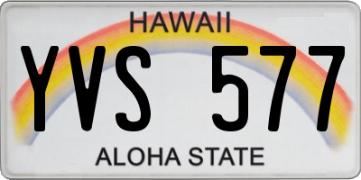 HI license plate YVS577